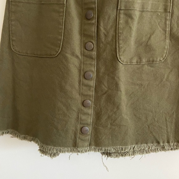 Madewell Green Denim Raw-Hem A-Line Mini Skirt! - Picture 6 of 9